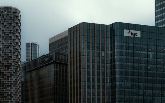 Captivating view of modern skyscrapers in London's financial district.